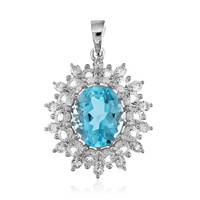 Pendentif en argent et Topaze bleu ciel
