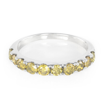 Bague en argent et Diamant jaune
