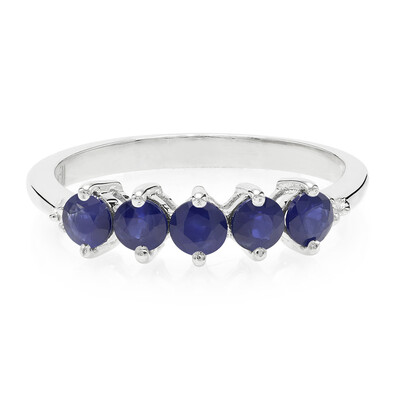 Bague en argent et Saphir bleu de Birmanie