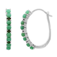 Boucles d'oreilles en argent et Chrysoprase