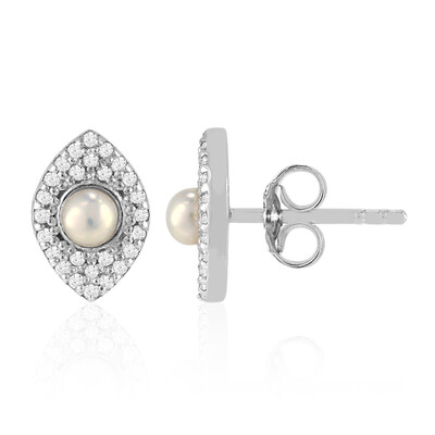 Boucles d'oreilles en argent et Perle de culture d'eau douce
