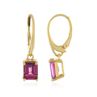 Boucles d'oreilles en argent et Topaze mystique pourpre