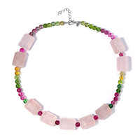 Collier en argent et Quartz rose