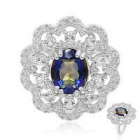 Bague en argent et Quartz mystique bleu