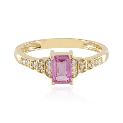 Bague en or et Saphir parme