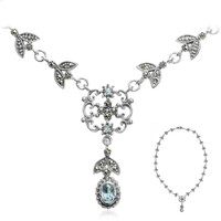 Collier en argent et Topaze bleu ciel