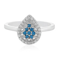 Bague en argent et Zircon bleu