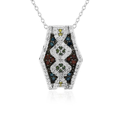 Collier en argent et Diamant rouge I4