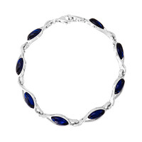Bracelet en argent et Ambre bleue de Colombie