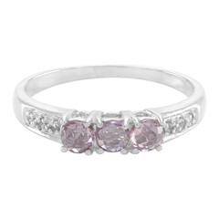Bague en argent et Saphir parme