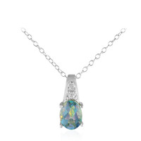 Collier en argent et Topaze mystique bleu-vert