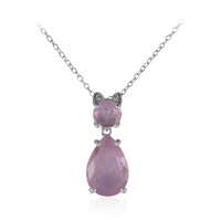 Collier en argent et Quartz pourpre pastel