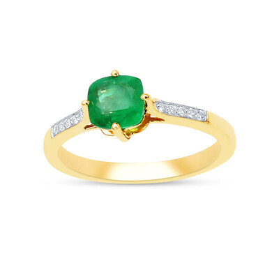 Bague en or et Emeraude de Zambie