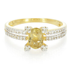Bague en argent et Quartz champagne