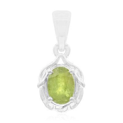 Pendentif en argent et Grenat démantoïde de Namibie