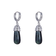 Boucles d'oreilles en argent et Séraphinite