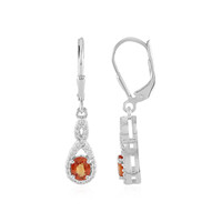 Boucles d'oreilles en argent et Saphir rouge du soir