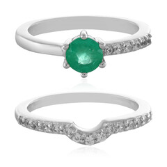 Bague en argent et Emeraude de Russie