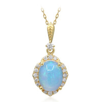Collier en or et Opale Welo AAA