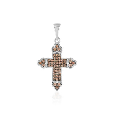 Pendentif en argent et Zircon cognac