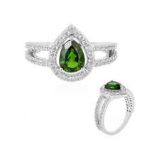 Bague en argent et Diopside de Russie