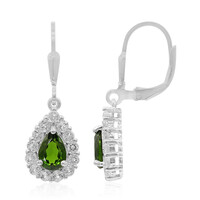 Boucles d'oreilles en argent et Diopside de Russie