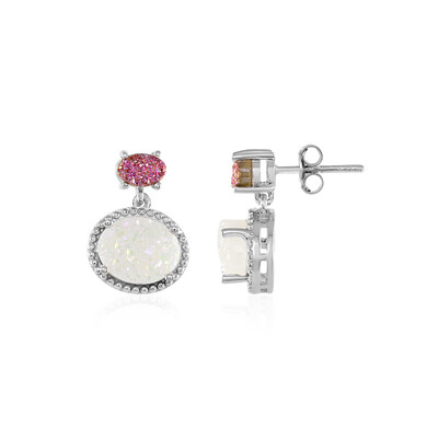 Boucles d'oreilles en argent et Agate scintillante arc-en-ciel