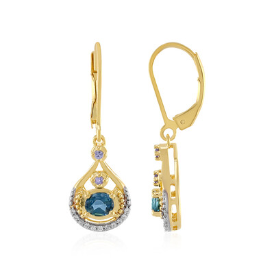 Boucles d'oreilles en argent et Topaze bleu de Londres