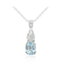 Collier en argent et Topaze bleu ciel