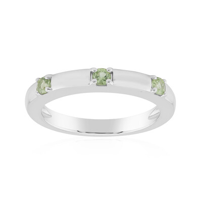 Bague en argent et Saphir vert de Tuléar  (Pallanova)