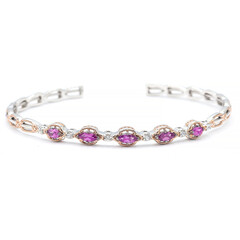 Bracelet en argent et Grenat violet à couleur changeante (Gems en Vogue)