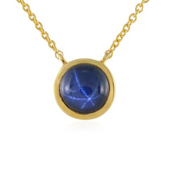 Collier en argent et Saphir étoilé bleu