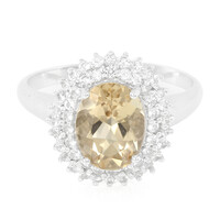 Bague en argent et Quartz champagne