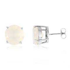 Boucles d'oreilles en argent et Calcédoine rose
