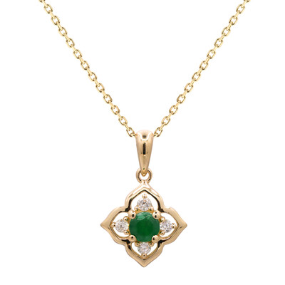 Collier en or et Emeraude de Zambie AAA (CIRARI)