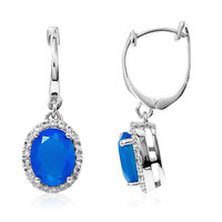 Boucles d'oreilles en argent et Opale bleue d'Éthiopie