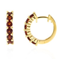 Boucles d'oreilles en laiton et Grenat du Mozambique (Juwelo Style)