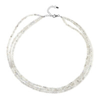 Collier en argent et Zircon de couleur argentée