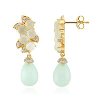 Boucles d'oreilles en argent et Calcédoine lagune