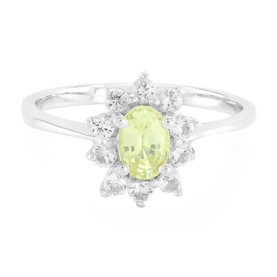 Bague en argent et Chrysobéryl du Brésil