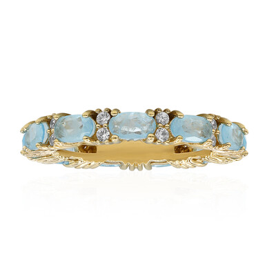 Bague en argent et Quartz bleu pastel