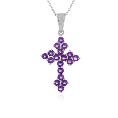 Collier en argent et Améthyste de Zambie