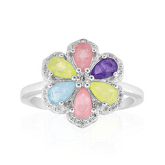 Bague en argent et Quartz rose pastel