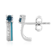 Boucles d'oreilles en argent et Diamant bleu I4