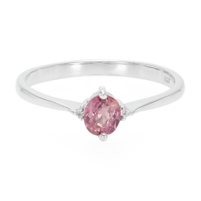 Bague en argent et Saphir Padparadscha