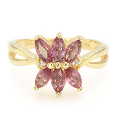 Bague en or et Saphir Padparadscha non chauffé (AMAYANI)