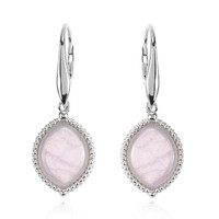 Boucles d'oreilles en argent et Quartz rose