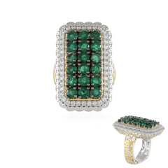 Bague en argent et Emeraude de Zambie (Gems en Vogue)