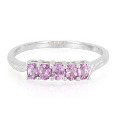 Bague en argent et Saphir pourpre de Ceylan non chauffé