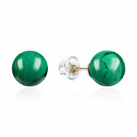 Boucles d'oreilles en or et Malachite
